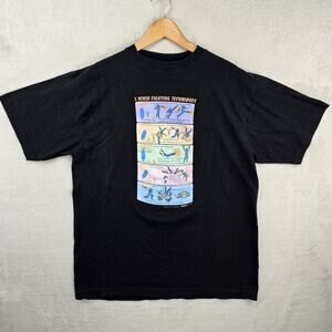 Vintage Ninja Gaiden Fighting Techniques Shirt Large Tecmo 80s Arcade Game Retro